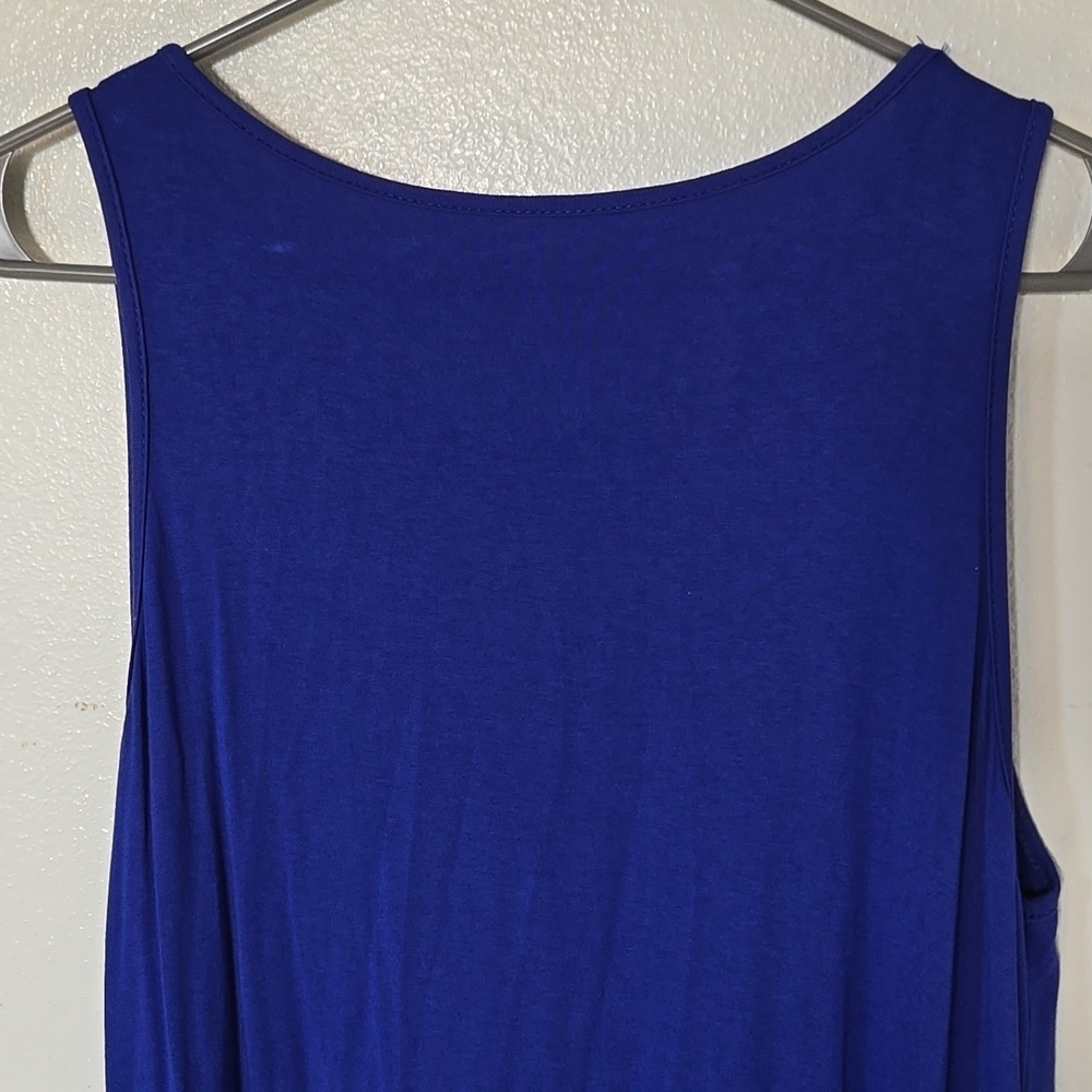 Amazon | Royal Blue Sleeveless Jersey Knit Dress Size Large - Picture 4 of 9